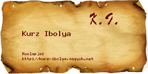 Kurz Ibolya névjegykártya